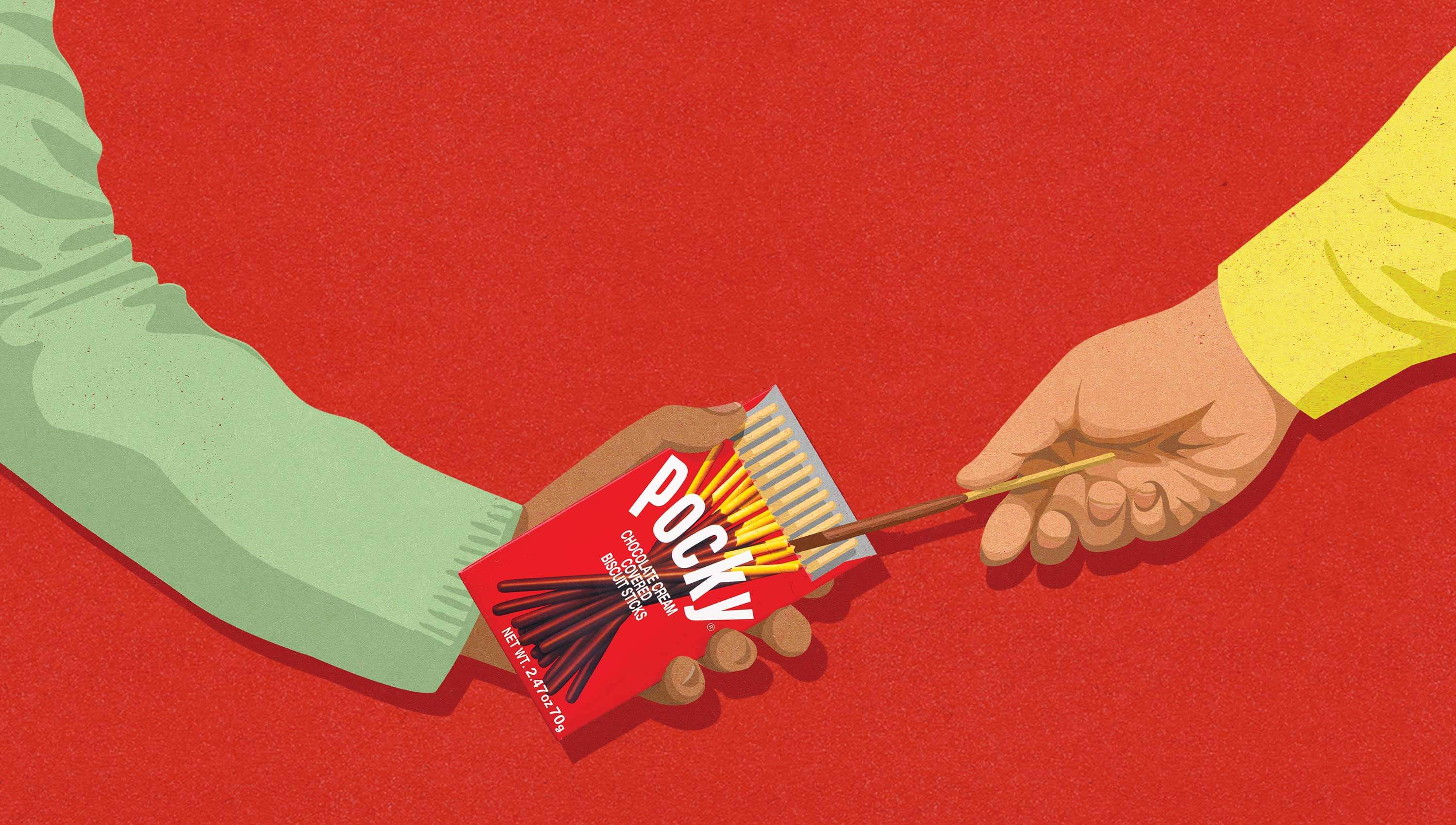 Sharing illustration for Pocky Day by John Holcroft