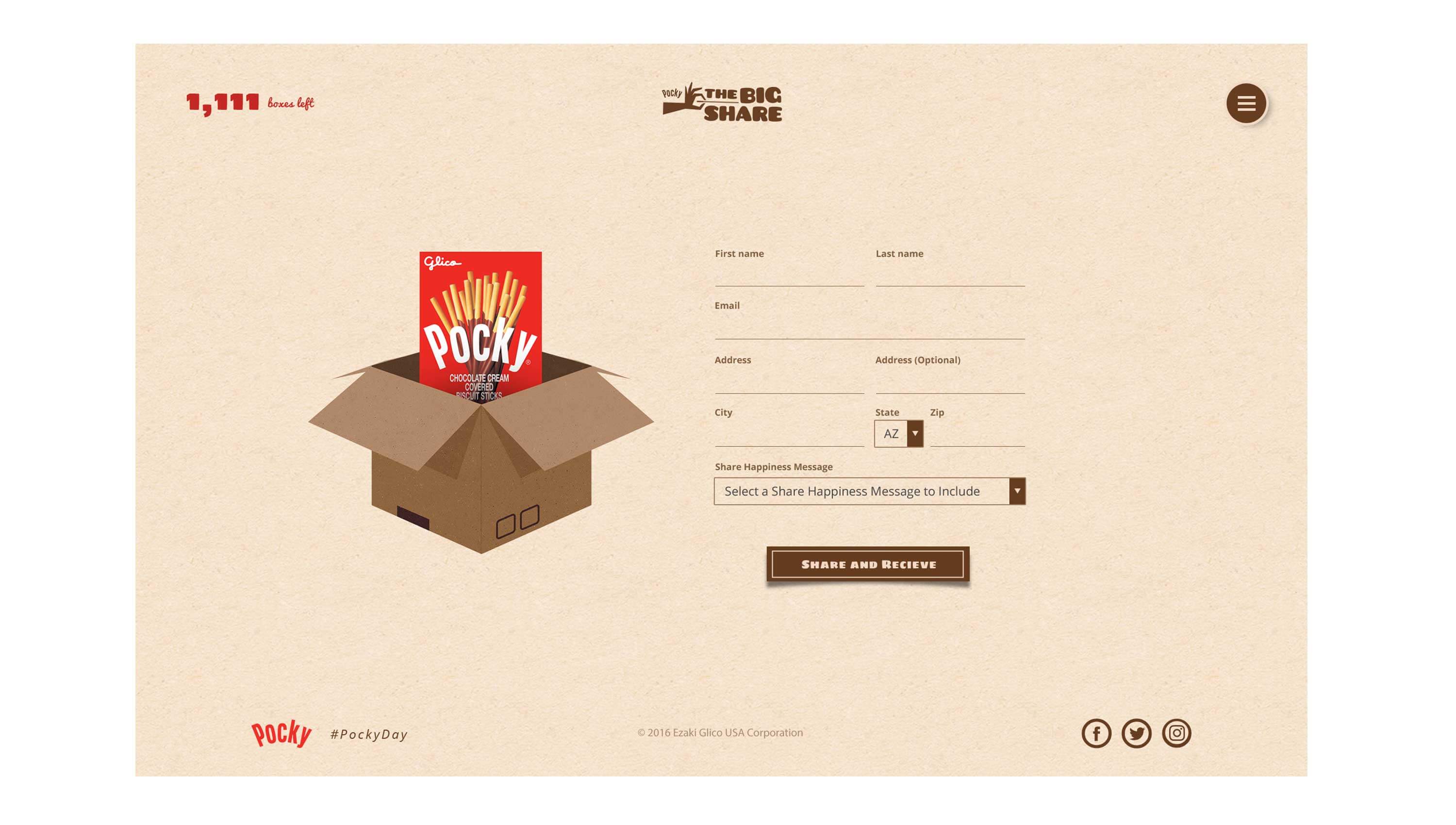 Send a box and share Pocky Day microsite design