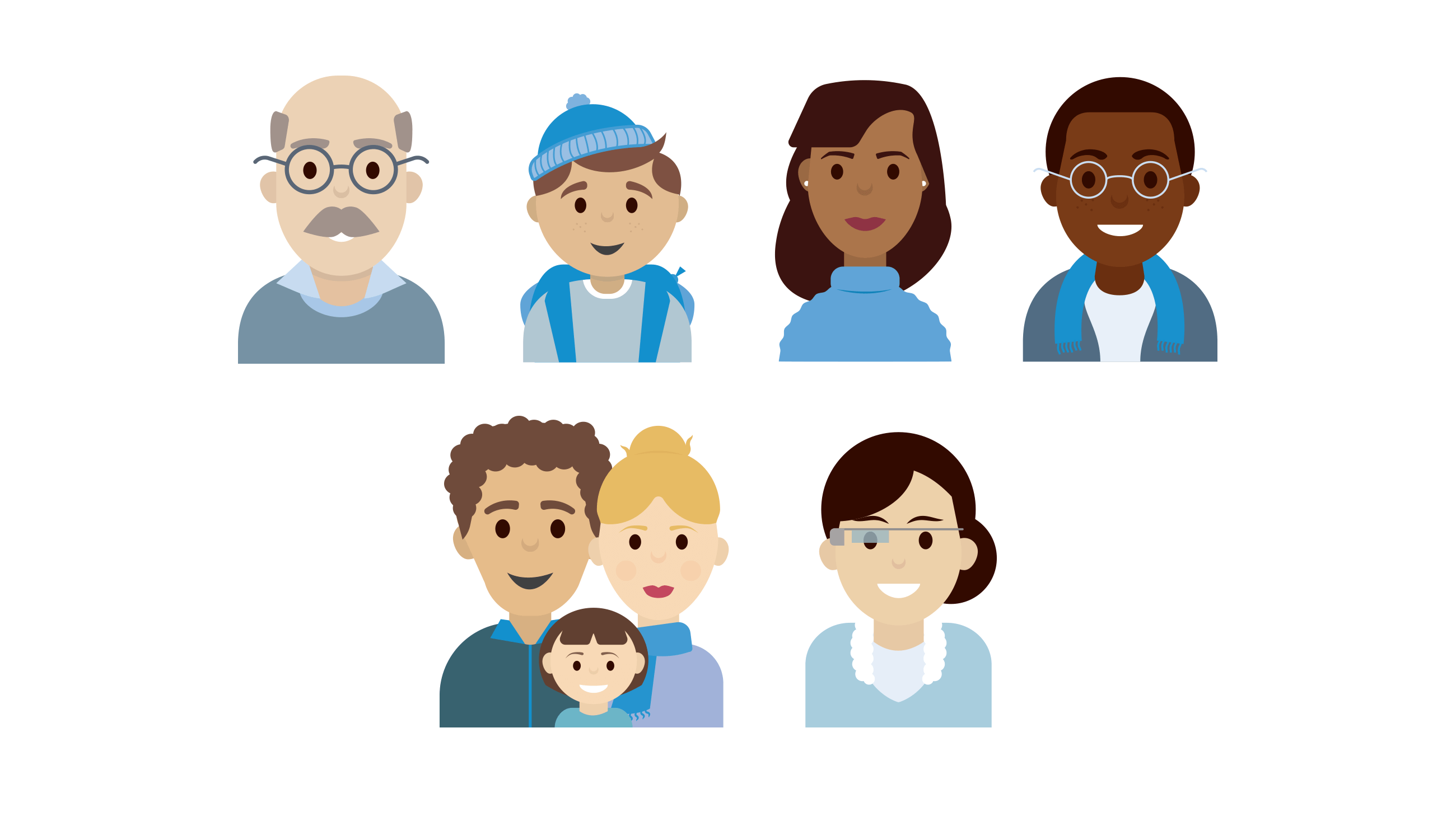 Character illustrations for Google Chromebook campaign