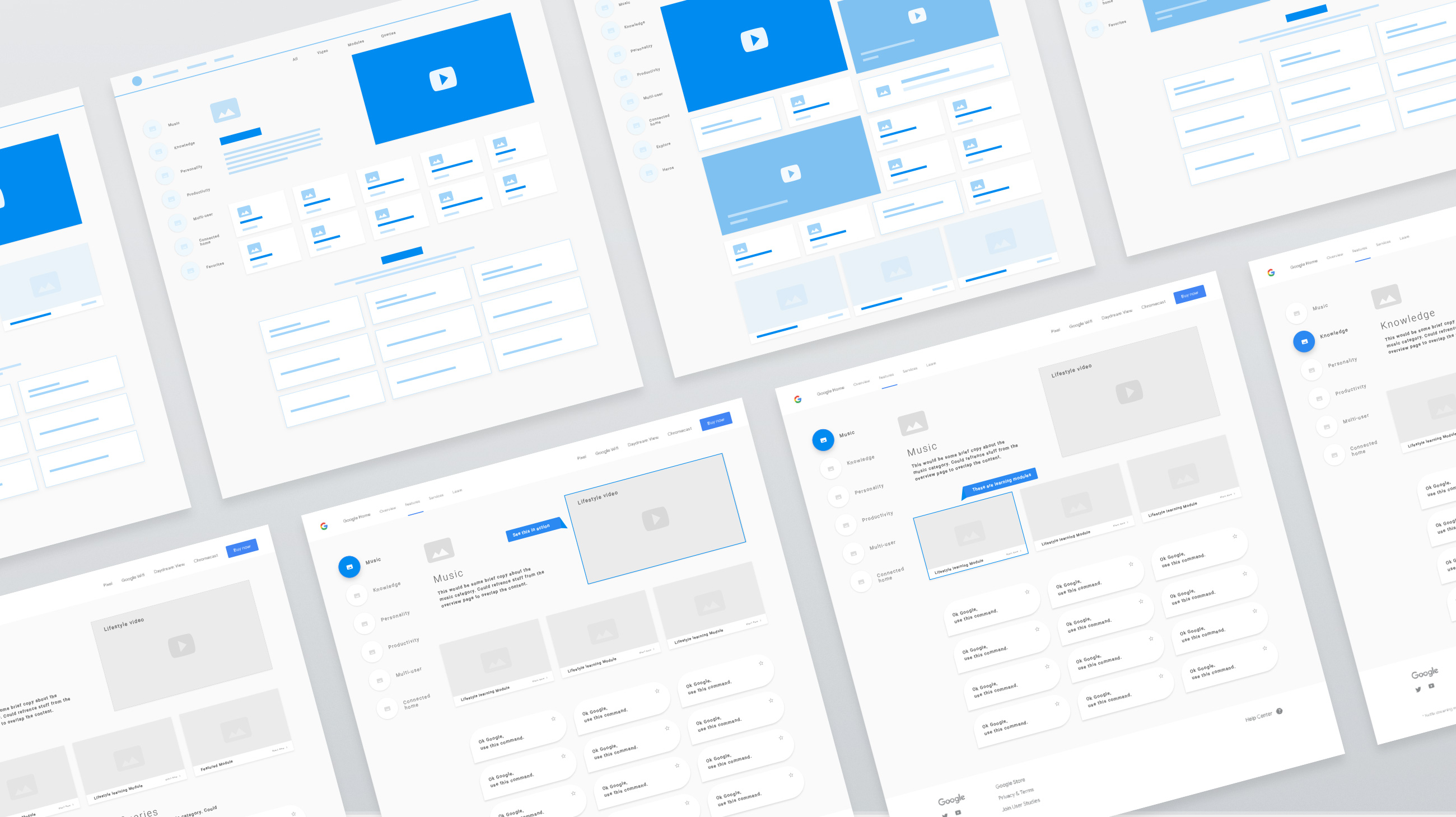 website wireframes