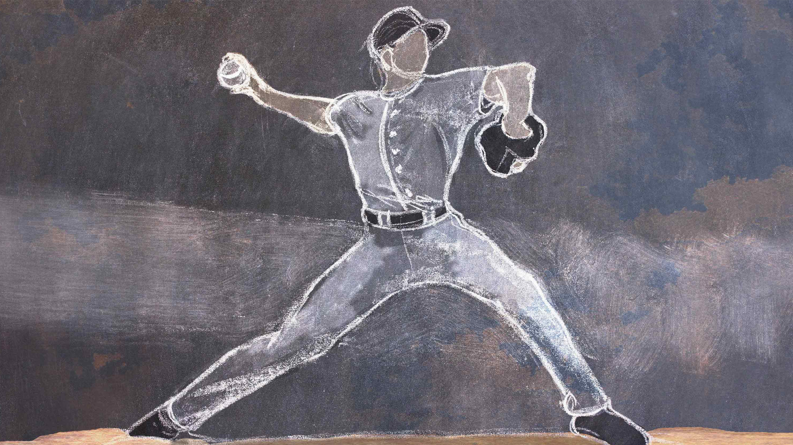 Illustration of baseball pitcher