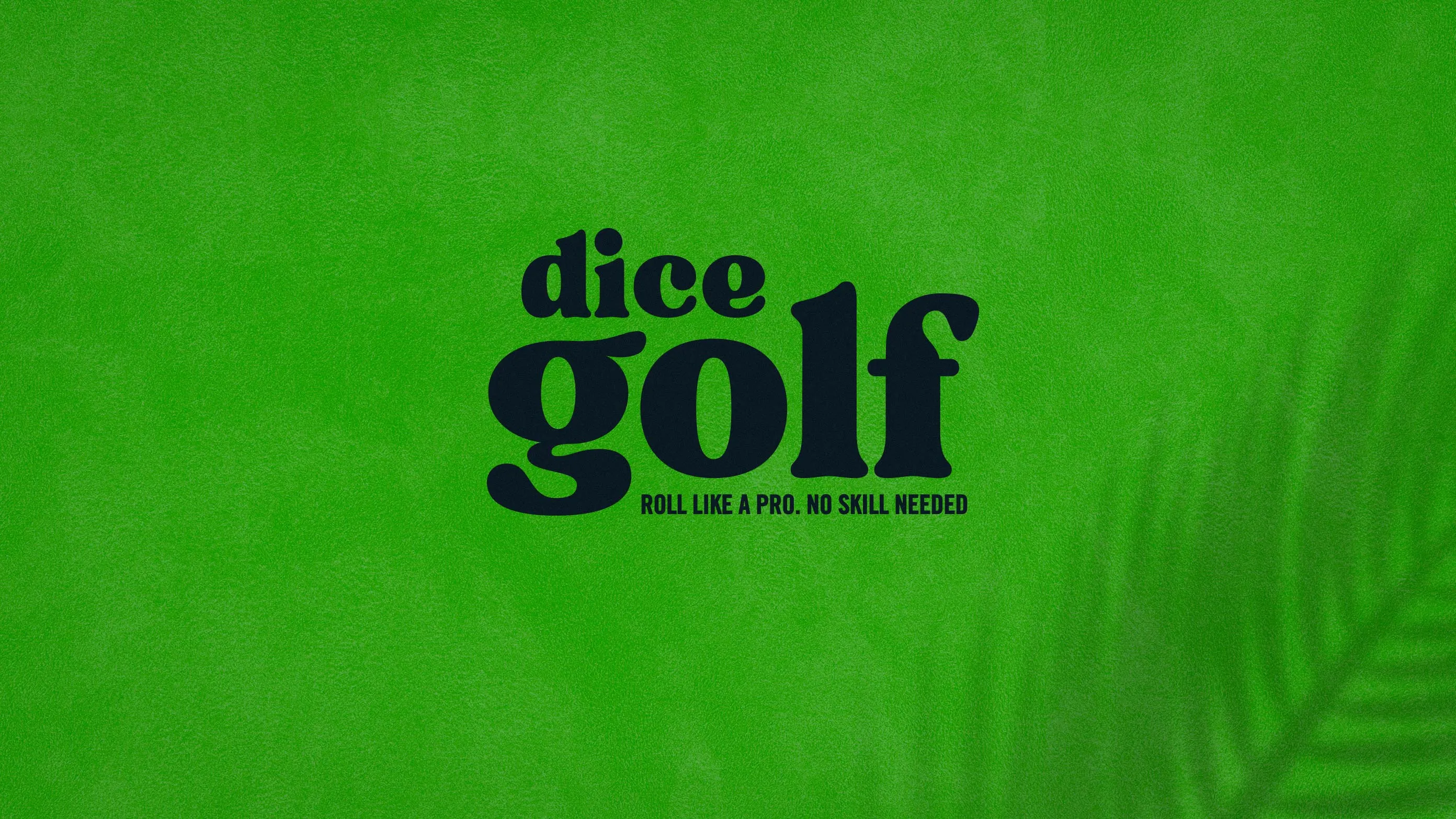 Dice Golf wordmark on green felt