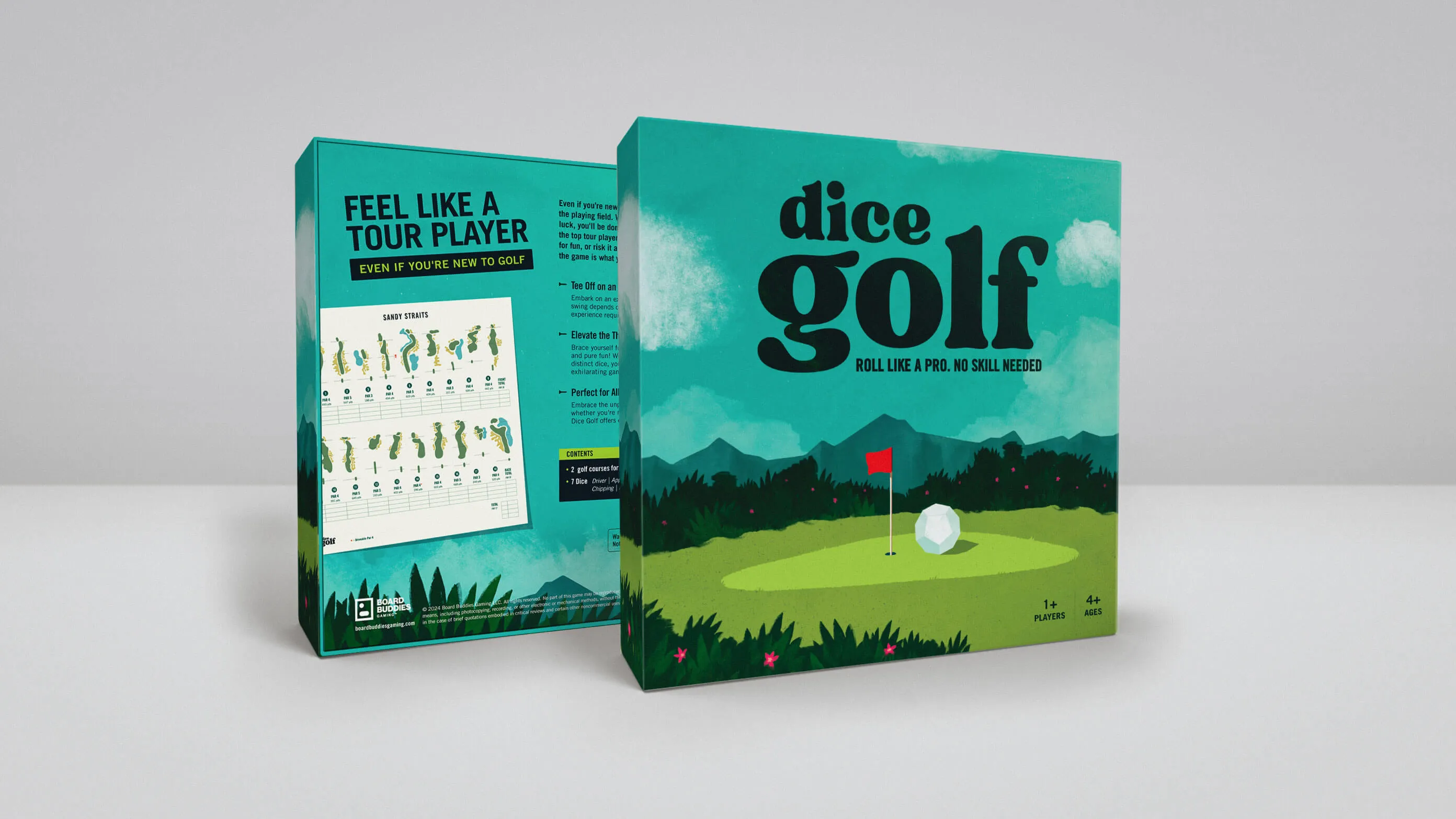 Front and back of the Dice Golf box