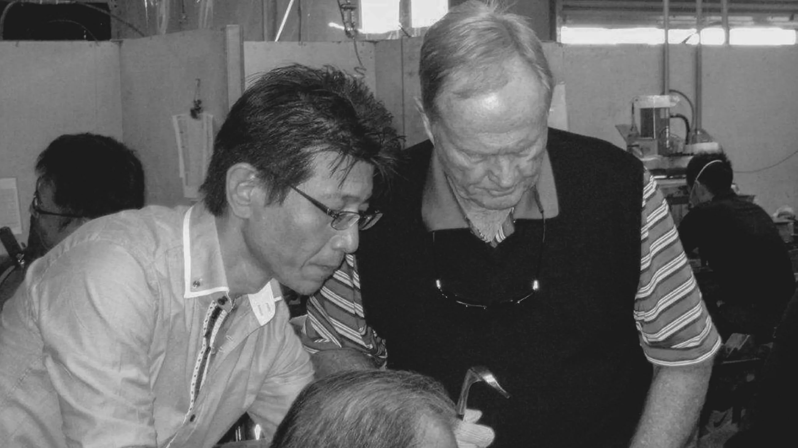 Jack Nicklaus on the factory floor