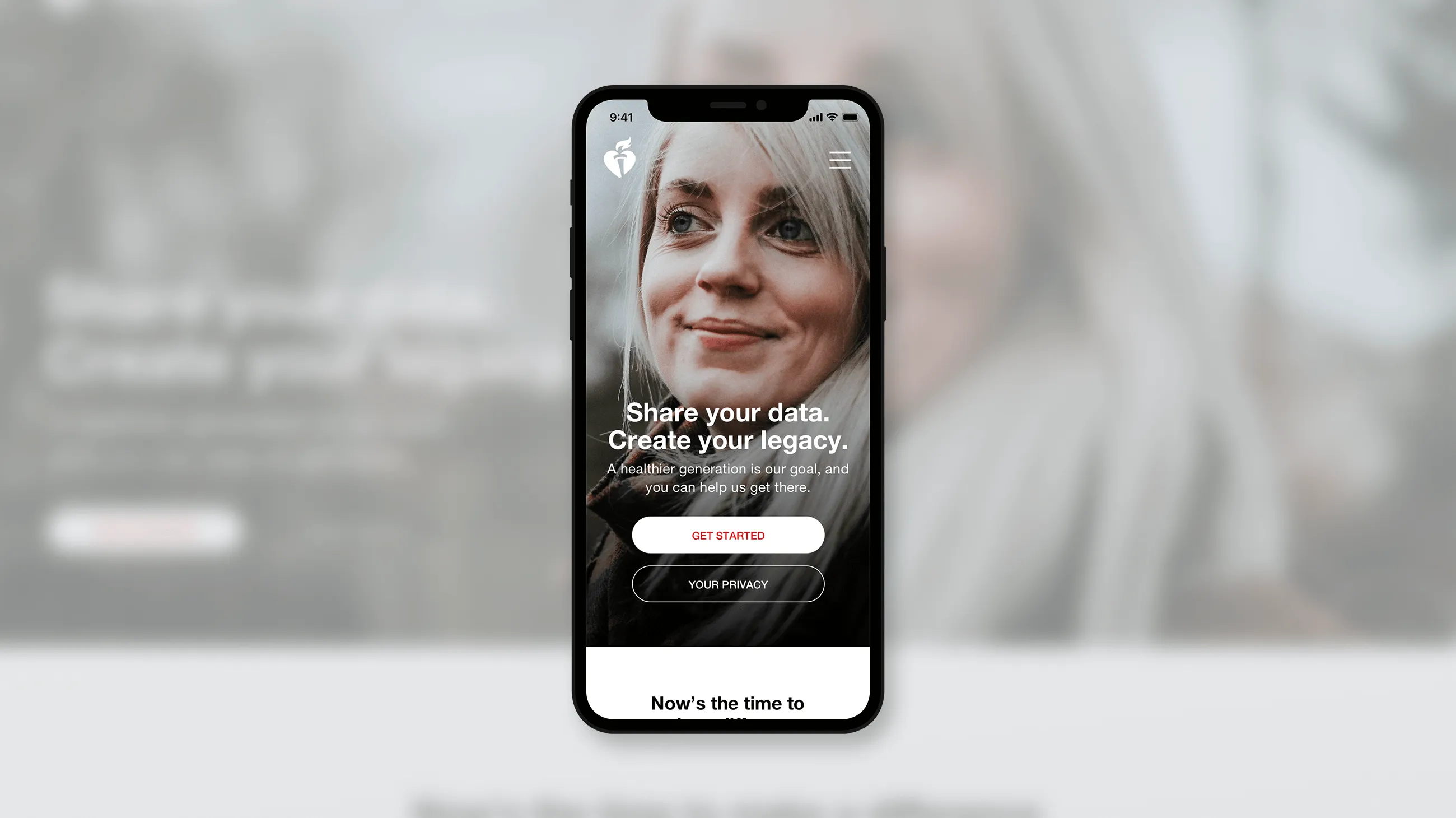 Landing page on mobile
